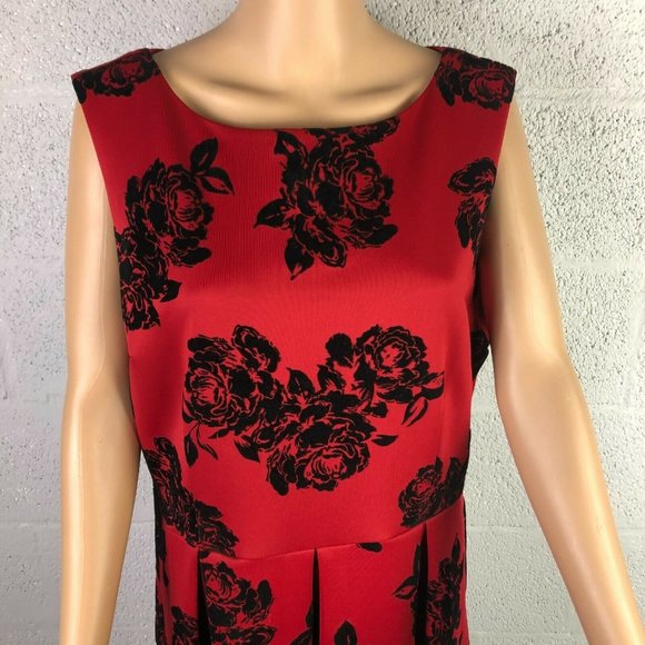 Studio One New York Sleeveless Scuba Crepe & Velvet Dress Style 70645JP Size 16 - Picture 2 of 11